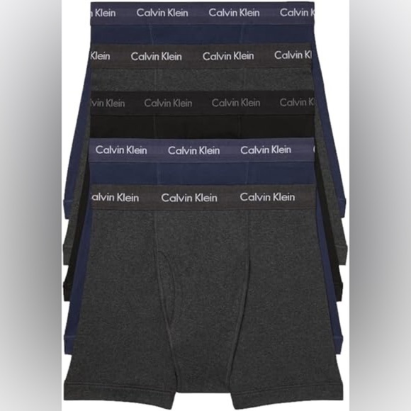 Calvin Klein Men's Cotton Classics 5-Pack Boxer Brief 2 Blue Shadow/ Size Large - Picture 1 of 9